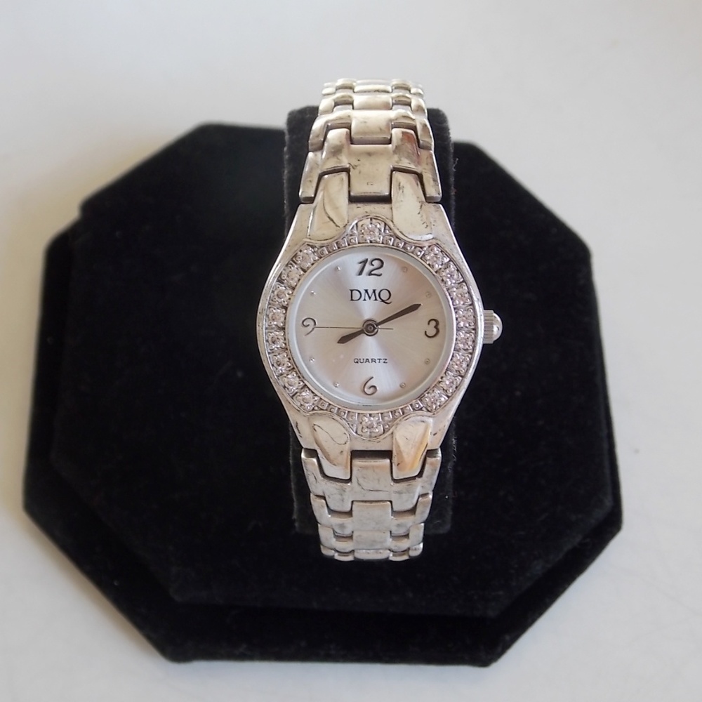 DMQ White Sapphire Ladies Watch, Prong Set CZs